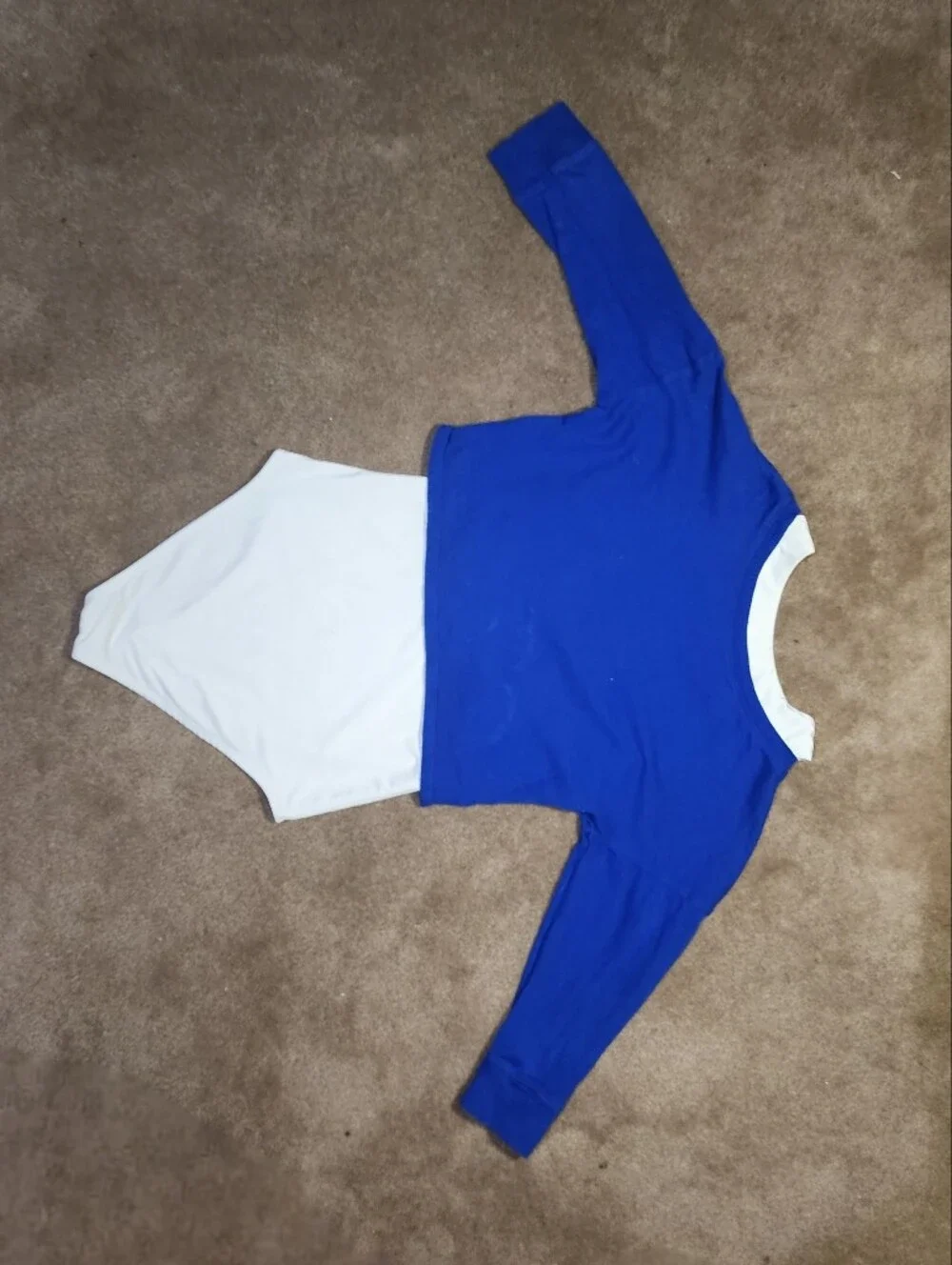 Kids Blue & White 3/4 Sleeve Top Sz 7